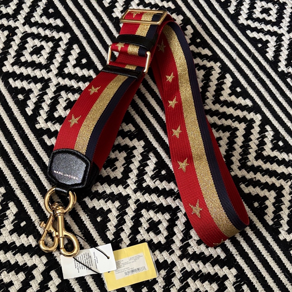 Marc Jacobs Red and Gold Star Belt